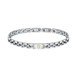 Браслет чоловічий Maserati JEWELS з нержавіючої сталі з позолотою, сірий - JM420ATH05