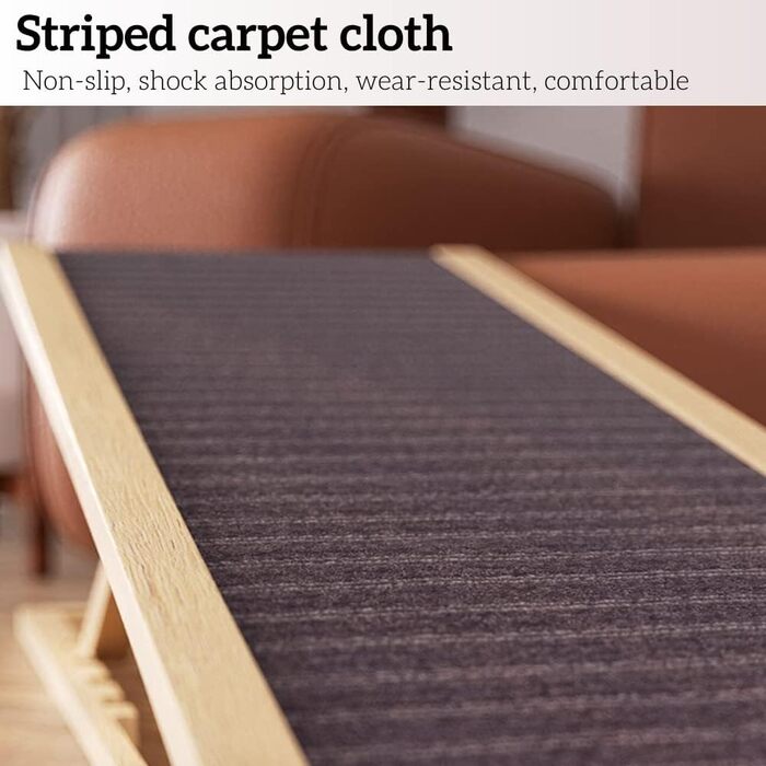 Рампа для собак Hunderampe: складана дерев'яна пандус для маленьких та великих собак. 4 секції, регульована висота 30-60 см. Підходить для ліжка, дивана, авто. Антиковзка, 100 x 40 x 30/40/50/60 см