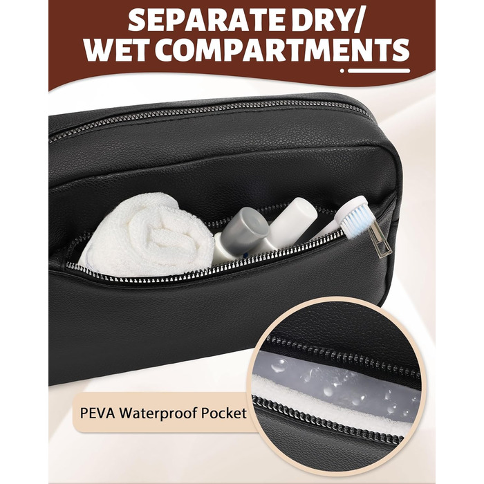 Чоловіча/Жіноча дорожня косметичка, валізка, сумка для туалетних аксесуарів 24x14x7 см (Чорний)