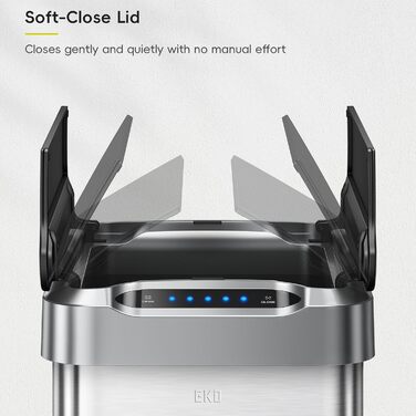 Сміттєвий бак EKO Phantom-T з сенсором руху, 50 л, нержавіюча сталь матова