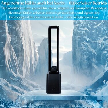 Тиха та потужна базова колонка з LED-дисплеєм, пультом дистанційного керування, 3 режимами та таймером 15 годин. Кольори: чорний