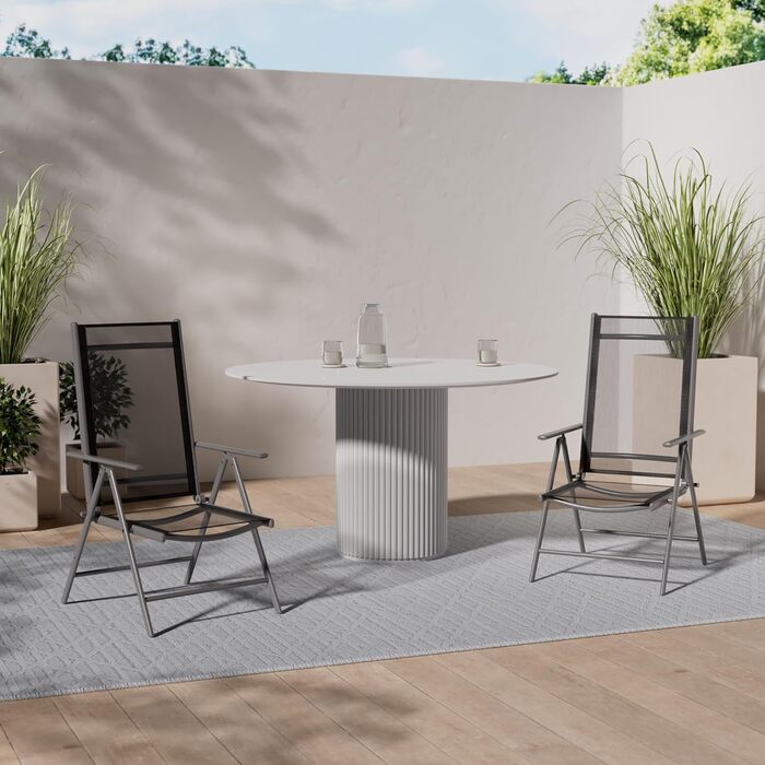 Набір садових складних стільців Nexos 4 шт. для саду, тераси, кемпінгу - алюмінієвий каркас, чорний