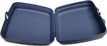 Tupperware Sandwich Box Storage Container Lunchbox Square with Hinge and Latch and Designs (blue)