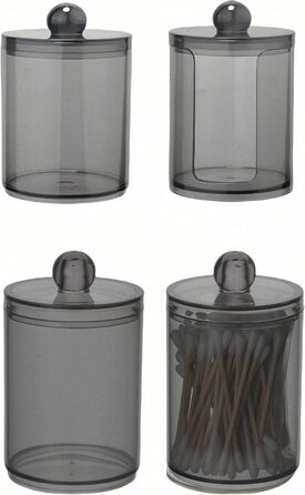 Диспенсер для ватних паличок та дисків з PET пластику, чорний. Організатор для косметики, ватних дисків, ватних паличок (Q-tips) для ванної, спальні, туалетного столика