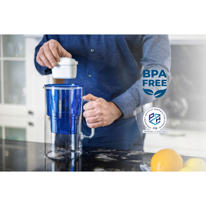 Скляний фільтр-кувшин Wessper D2 BOROSILICATE 3л, синій + 7 фільтрів