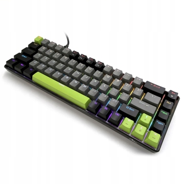 Ігрова механічна RGB-клавіатура 60% з тихими червоними перемикачами (Silent Red), USB-C