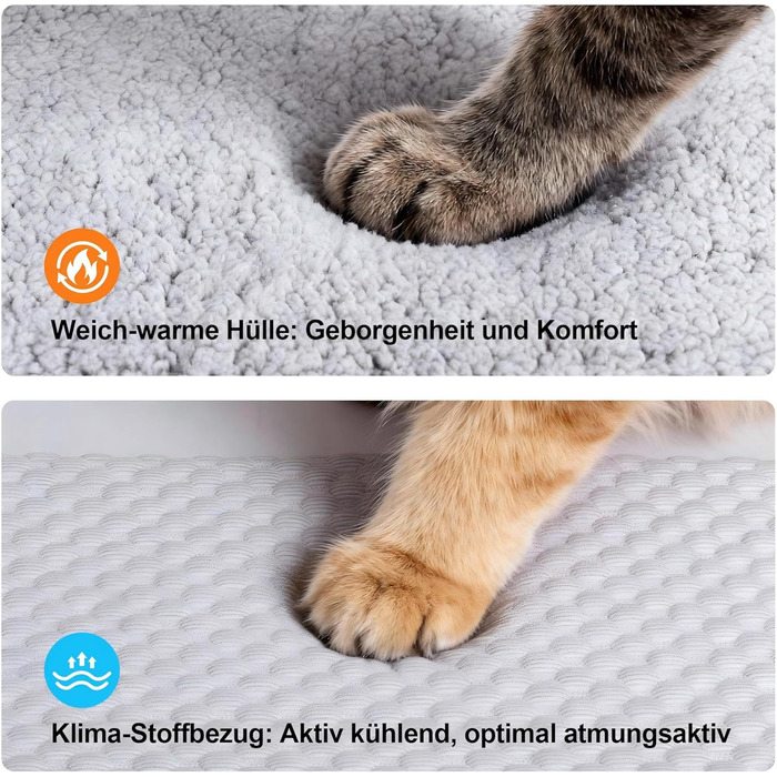 Килимок-ліжко для котів Pet Prime на підвіконня, 90 x 28 см, сірий, з 2 чохлами, теплий та прохолодний, машинне прання