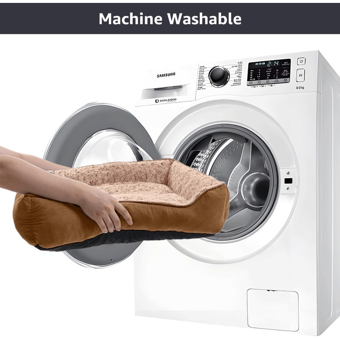 М'яке ліжко-диванчик для собак маленьких порід, миється, плюш, з антиковзною основою, 50 x 48 см, коричневий