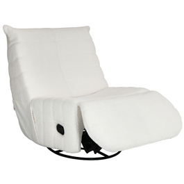 HOMCOM Swivel TV Chair with Reclining Function, Rocking Function, Beanbag Chair, TV Chair with Footrest, Cream