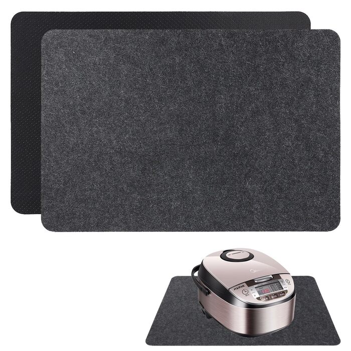 Термостійкі підкладки під кавомашину, мікрохвильову піч, тостер, фритюрницю (2 шт., 30x45 см, чорний)