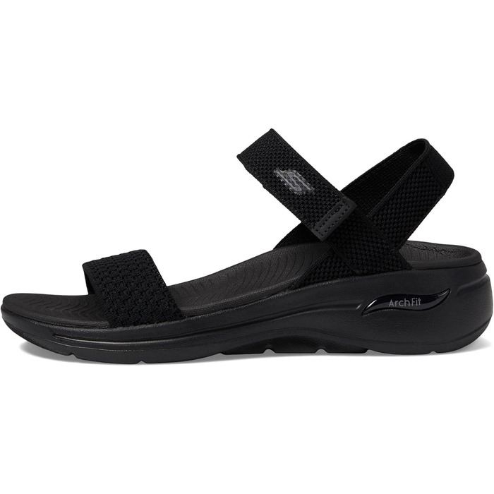 Сандалі жіночі Skechers Go Walk Arch Fit - Чорні текстильні, 38 EU