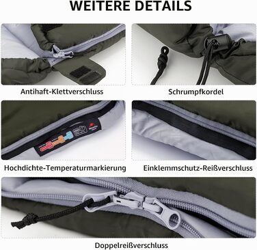 Спальний мішок Naturehike у формі ковдри з капюшоном, всесезонний, легкий та комфортний для кемпінгу та подорожей