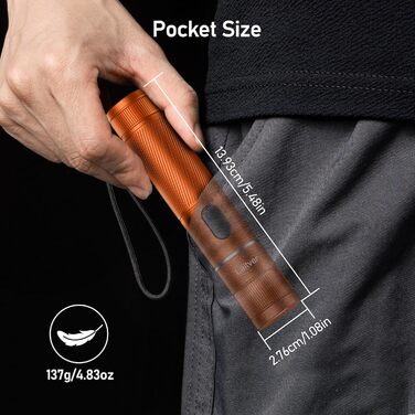 Ліхтар LED/UV перезарядна 2-в-1, Laitver 2000L, 395nm, 6 режимів, Zoom, вологостійкий, для виявлення тварин, оранжевий