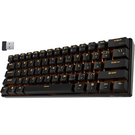 Механічна клавіатура RK ROYAL KLUDGE RK61-US: 61 клавіша, Bluetooth/2.4Ghz, Hot-Swappable, Red Switch, QWERTY, для Windows/Mac
