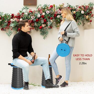 Складаний туристичний стільчик-табурет, 440lbs, з сумкою, блакитний