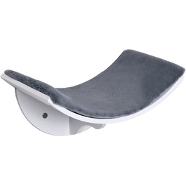 PawHut Cat Bed, Wall-Mounted Cat Bed, Cat Shelf, Wall Mount, Plush Cushion, MDF (white / gray)