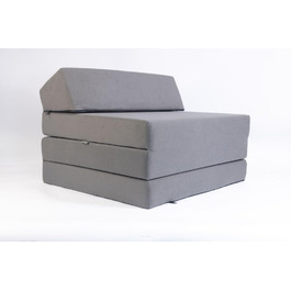 Складаний матрац FORTISLINE 200x70x10 см, 3-секційний, H2, для гостей і кемпінгу, знімний чохол, для дорослих, пінополіуретан, світло-сірий