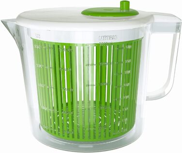 Міні-салатниця-центрифуга Cooler Kitchen для овочів і фруктів, сушарка з мірним стаканом, сито та кошик для миття