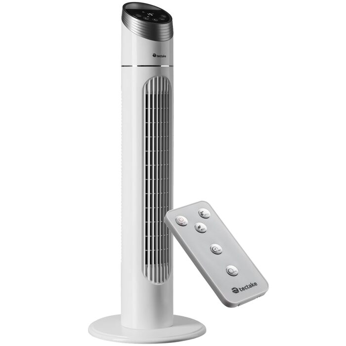 Турбо-вентилятор Tectake з пультом та таймером: тихий, мобільний, 3 швидкості, 31 x 90 см