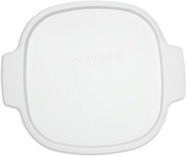 Кришка для посуду CORNINGWARE StoveTop 2/3 л, біла, пластик, квадратна, для Corningware A-2, з фіксатором, для мікрохвильовки та посудомийки