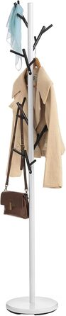 IDIMEX Clothes Rack ZENO made of metal, coat rack in green painted finish, jacket stand with 6 practical hooks (White/Black)