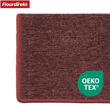 Килимок для сходів Floordirekt 15 шт., 65x23 см, напівкруглий/прямокутний, бордовий (самоклеючий)