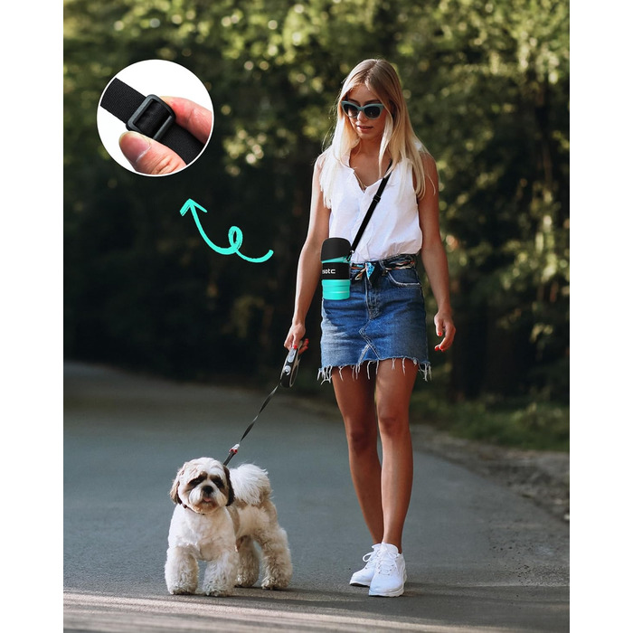 Складана пляшка для води для собак Lesotc, 1000 мл, блакитний колір (для прогулянок, подорожей, кемпінгу)