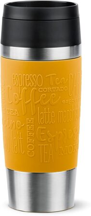 Термокружка Emsa N20202 Travel Mug Classic, 0.36 л, нержавіюча сталь, ізоляція 4г/8г, герметична, для подорожей, з широким отвором, колір: гірчичний