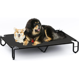 Підвищене собаче ліжко KORIMEFA до 55 кг, Outdoor, миється, для собак середніх розмірів, 122 x 85 x 20 см, з антиковзними ніжками, для дому та саду (XL)