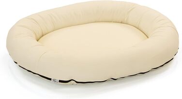 Wallace & Jones | Преміум лежанка для собак Болтон, 63x50 см, штучна шкіра, для маленьких собак, з прихованою блискавкою, миється, не слизька, (95 x 81 см, кремово-білий)