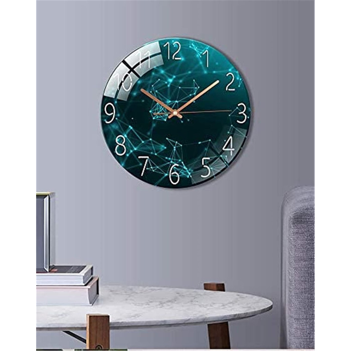 RAILONCH Silent Wall Clock Modern Design Wall Clock No Ticking for Living Room, Kitchen, Office and Bedroom (F)