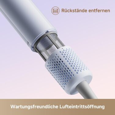 Фен DREAME Hair: Швидке сушіння, 110 000 обертів/хв, іонізація, регулювання температури та потужності, насадка-дифузор, тиха робота, білий (блакитний, міні)