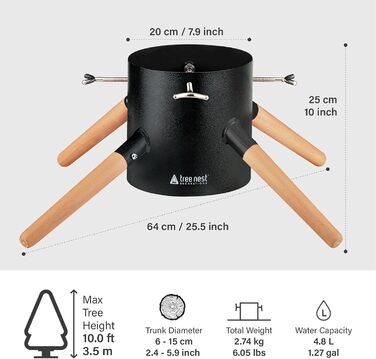 Підставка для ялинки Tree Nest - міцна та надійна, для ялин з діаметром стовбура до 15 см та висотою до 3,5 м. Білий колір, з резервуаром для води.