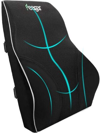 Подушка для спини Feagar Memory Foam - підтримка спини для офісного крісла та дивана | Ортопедична подушка для офісу та дому, чорна