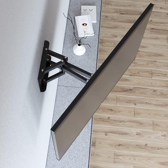 Hama TV Wall Mount Bracket (37-90 inch TV Mount, up to 220lbs, VESA 800x400, Fixed Wall Mount, Includes Fischer Anchors & Instructions, Black)