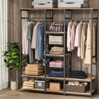 4-Tier Stackable Closet Organizer and Storage Shelves, Clothes Rack, Organizer, Basket Bins, Foldable Sweater Storage for Closet Organizer System, Black (patent pending)