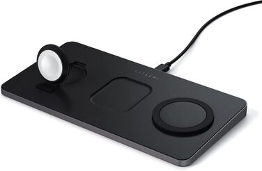 Бездротовий зарядний пристрій SATECHI Trio з магнітною панеллю, Qi-сертифікований, сумісний з iPhone 16 Pro Max / 16 Pro / 16/16 Plus, AirPods 3-го покоління, Apple Watch Ultra & Series