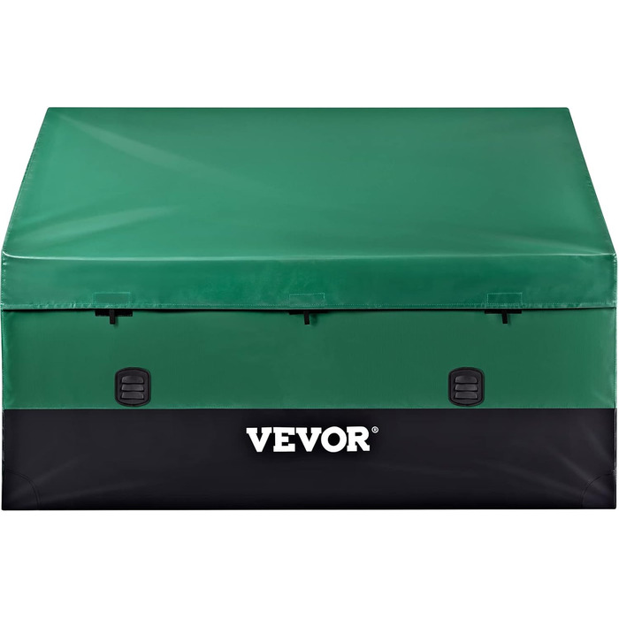 VEVOR Зовнішня коробка для зберігання 147x86x108 см, водонепроникна PE, садова скриня для подушок, для басейнів, дворів, гаражів, зелено-чорна