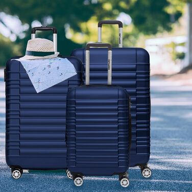 Набір валіз TRVLMORE 3 в 1: маленька, середня, велика, сірий колір. Валізи з твердим корпусом, 55x40x20 см (ручна поклажа).