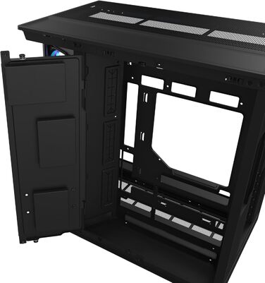 Корпус Thermaltake View 380 XL WS Black (Wood Style) | ATX Mid-Tower з RGB підсвічуванням | Подвійна камера, прихований з'єднувач, встановлений RGB вентилятор, тиха система охолодження, підтримка радіатора 360 мм, дерев'яні акценти