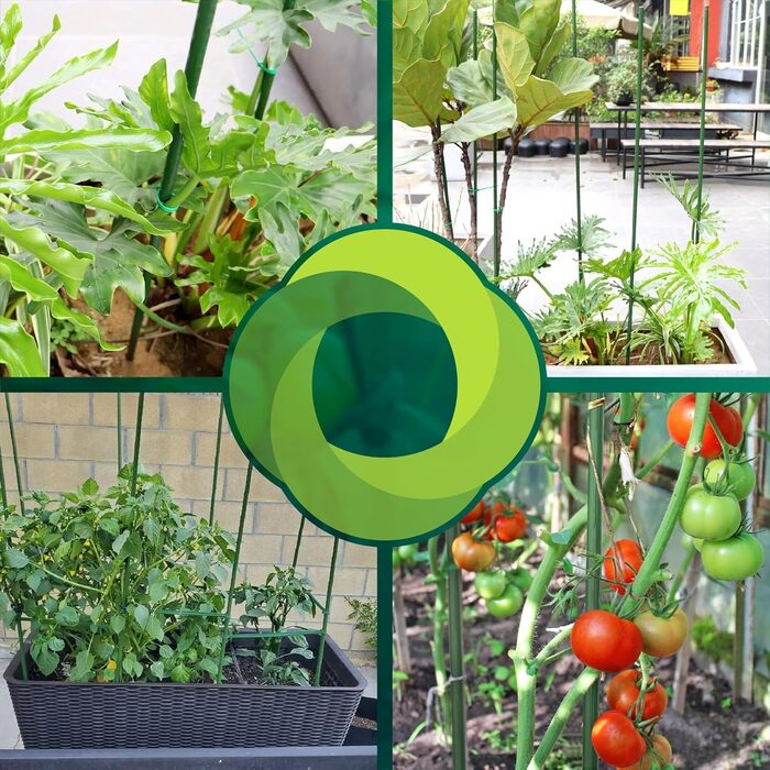 Опори для рослин +control GARDEN, 30 шт, сталь з пластиковим покриттям, 180 см, Ø 11 мм, для дому та саду