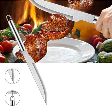 Набір гриль-інструментів 5 шт. з нержавіючої сталі, професійний, для кемпінгу та барбекю