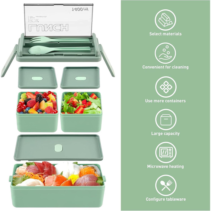 Електрична обідовниця з підігрівом 1.5L, портативна, для роботи, сім'ї, кемпінгу, офісу, подорожей, будівництва (зелена)