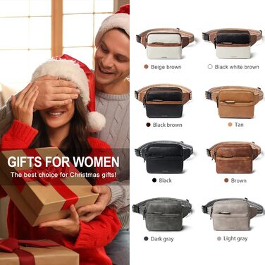 Women's Fanny Pack Small, Crossbody Bag Women's PU Leather Theft-Proof Bag Waterproof Belt Bag Women's Hip Bag for Outdoors, Travel, Cycling, Beige