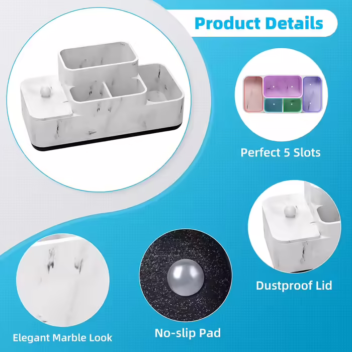 VITVITI Toothbrush Holder Electric Toothbrush Holder Toothbrush Holder Bathroom Kitchen Marble Resin Toothbrush Holder Bathroom Office Organizer Storage Toothbrush Toothpaste Holder Caddy Storage