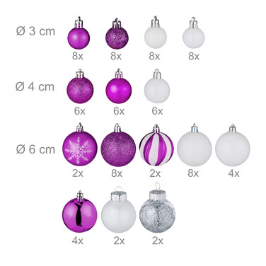 Relaxdays Christmas Baubles - Set of 101