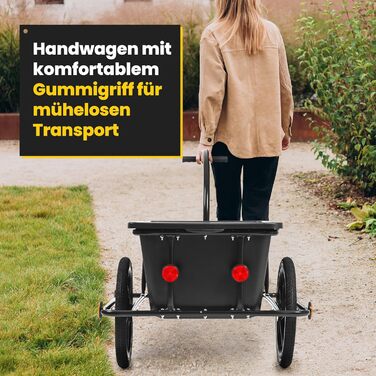 Причіп для велосипеда SAMAX 70 літрів / 60 кг - вантажний причіп з пластиковою ванною, чорний (90л / 80кг, для гірських велосипедів)