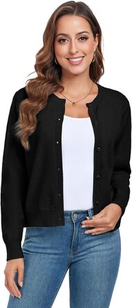 Кардиган жіночий KESSER, чорний, розмір M: теплий, класичний, з довгим рукавом, з ґудзиками, для осені та зими