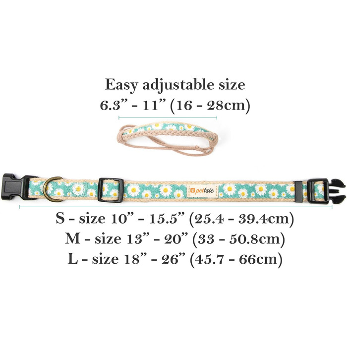 Pettsie Dog Collar with Bandana Cloth and Friendship Bracelet, Adjustable Sizes S, M, and L, Strong and Durable, Great Gift for Dog Lovers in Attractive Packaging, M, Pink (S (25.4 - 39.4 cm), Green)