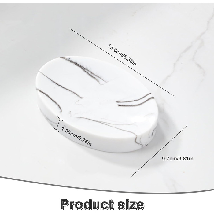 Підставка для мила MYLERCT, 11.5 x 10 см, з ефектом мармуру, для ванної кімнати та кухні